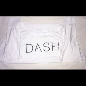 Long sleeved white DASH t-shirt size large